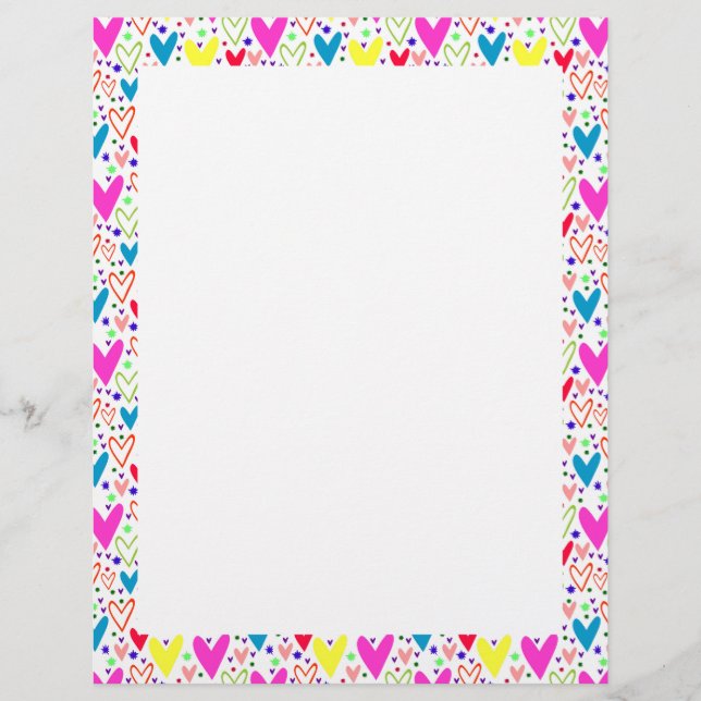 Corações colorido e bonito (Frente)