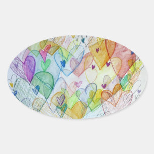 Corações Comunitários Adoram Etiquetas de Arte