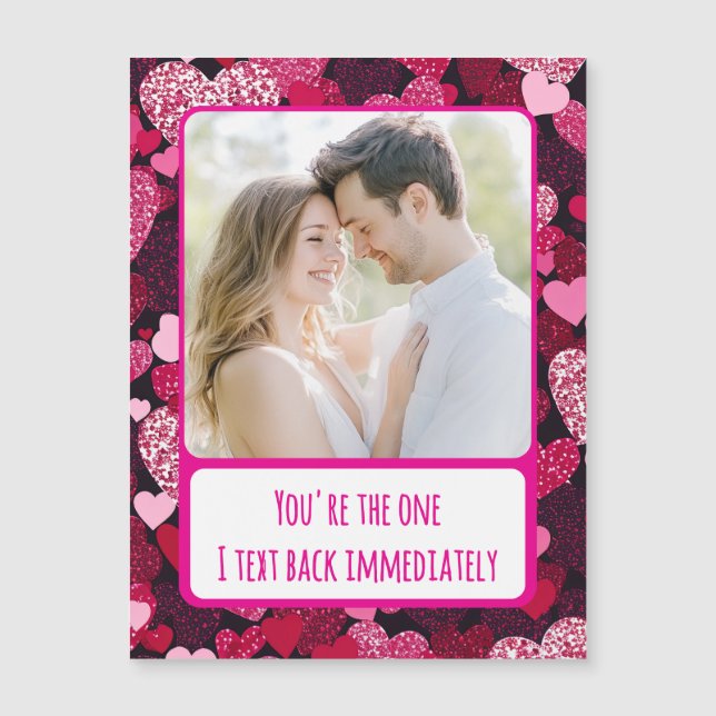 Corações cor-de-rosa brilhantes Eu mando um cartão (Frente)