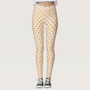 Corações cor-de-rosa e Dourados Leggings feminin