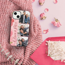 Corações cor-de-rosa e vermelhos casais 3 fotos Am