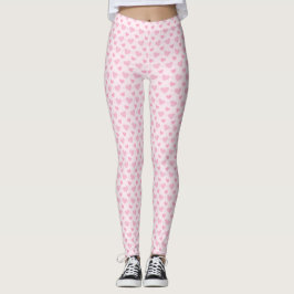 Corações cor-de-rosa Leggings femininas