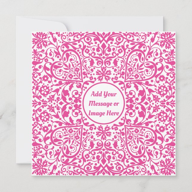 Corações cor-de-rosa ornamentado (Frente)