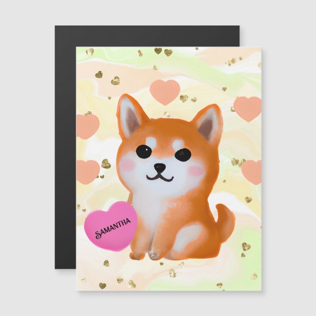 Corações Cute Shiba Inu | Para O Cão Lover (Frente/Verso)
