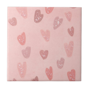 Corações Cutes Padrados Cor-de-Rosa