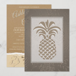 Corações de Abacaxi Tropicais Convites de Casament