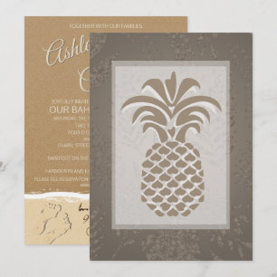 Corações de Abacaxi Tropicais Convites de Casament
