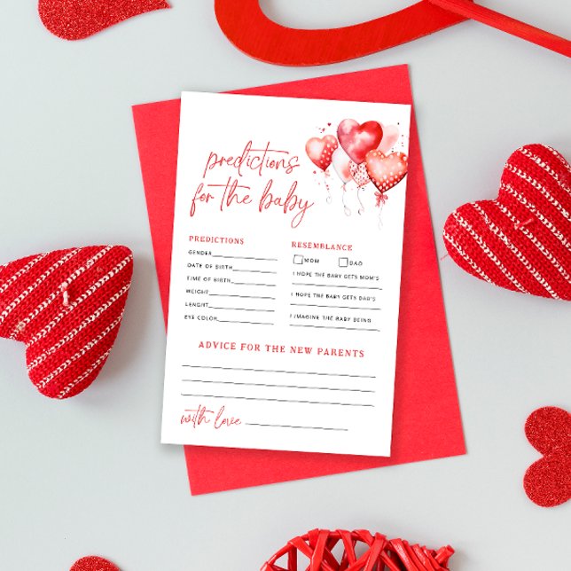 Corações de Aquarelas Predições de Bebês e Cartão  (Criador carregado)