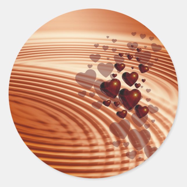 Corações de Chocolate com Adesivo Redondo (Frente)