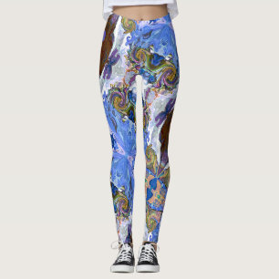 Corações de Conto de Fadas Leggings Azuis