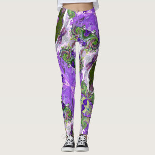 Corações de Conto de Fadas Leggings Roxas