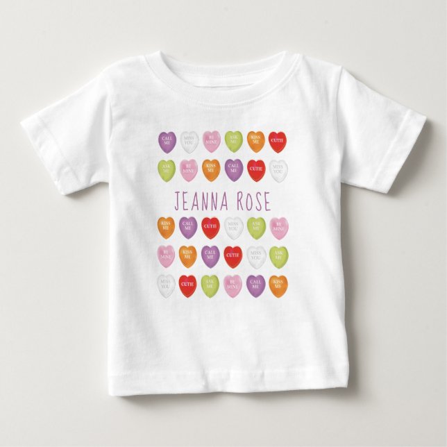 Corações de Conversa Camisa de Bebê Personalizada (Frente)