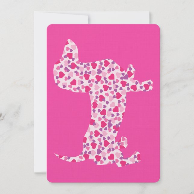 Corações de Dachshund Rosa Bonitos (Frente)