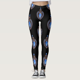 Corações de diamante azul Leggings