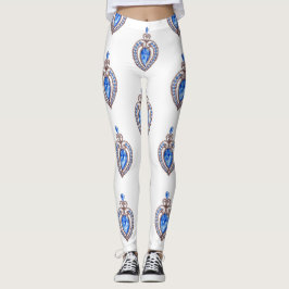 Corações de diamante azul Leggings