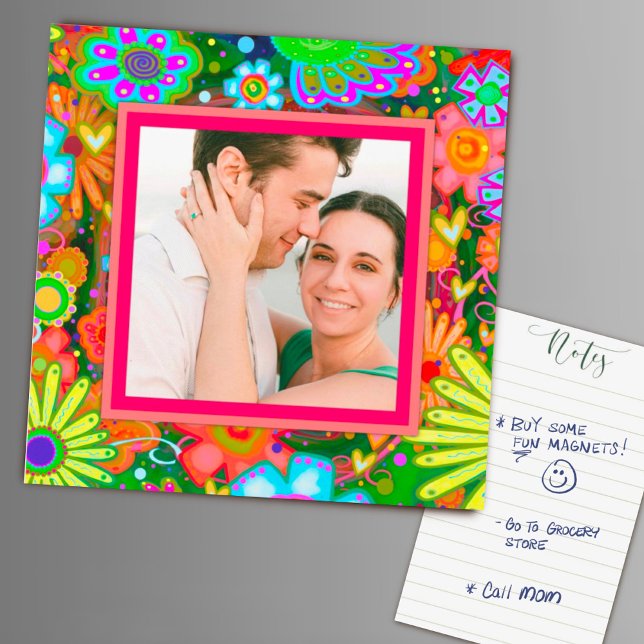 Corações de Fotos da Família Personalizada Amarelo (Criador carregado)