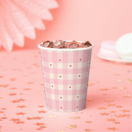 Corações de Gingham Rosa no Dia dos Namorados