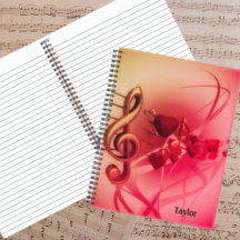 Corações de Música Texto Preto Personalizado Cor R