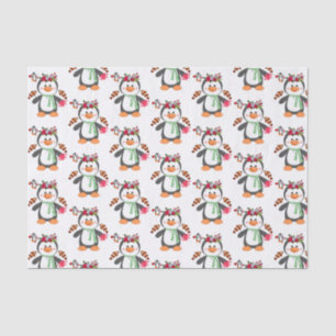 Corações de pinguins de papel tecidular do dia de 