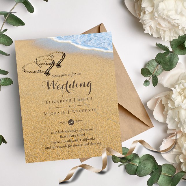 Corações de Praia Tropicais em Iniciais de Areia C (Criador carregado)