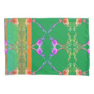 Corações de rosa no Apricot e Verde