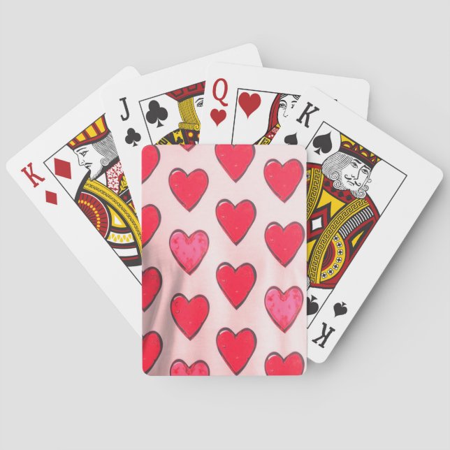 Corações de São Valentim no Baralho de Cartas Clás (Verso)