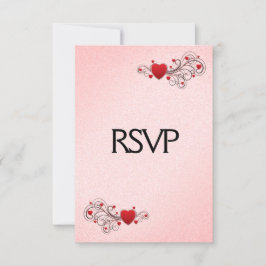Corações de São Valentim RSVP com Escolha do Menu