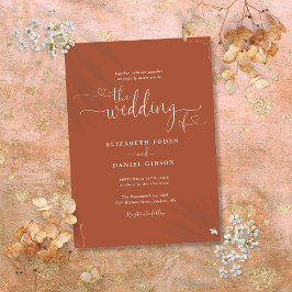 Corações de Terracota Elegantes Convite de Casamen