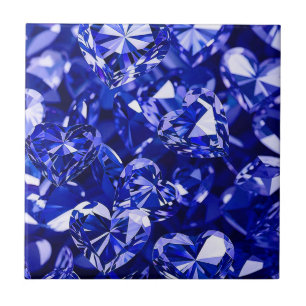 Corações Diamantes de Cristal Azul