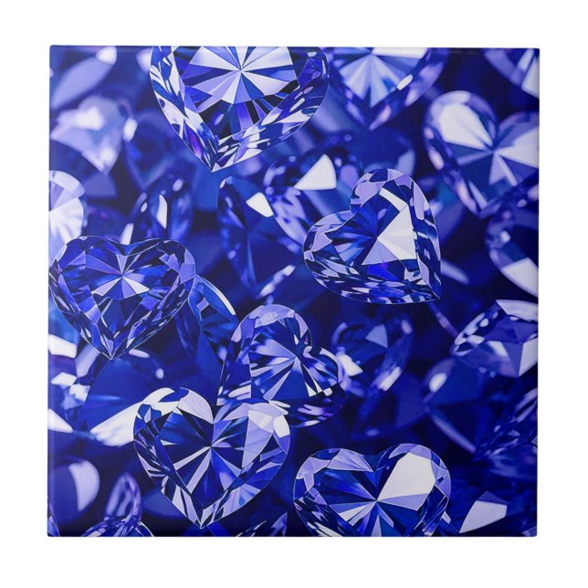 Corações Diamantes de Cristal Azul (Frente)