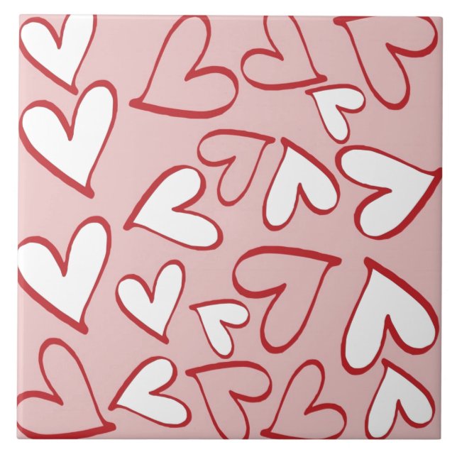 Corações dispersos Azulejo cerâmico (Frente)