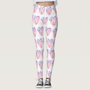 Corações do Coração Desenhando Leggings Personaliz