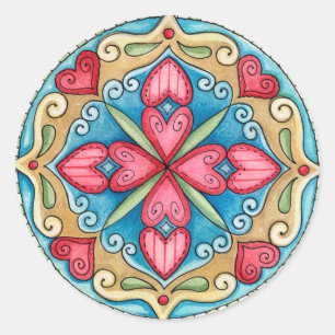 Corações do Doodle - etiquetas