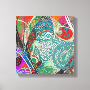 Corações e Arte de Canvas Paisley