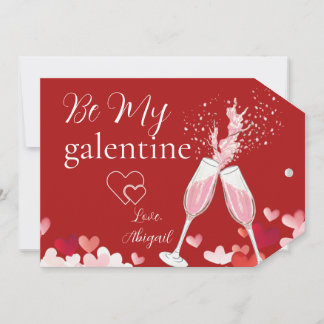 Corações e champanhe sejam meu cartão de galentina