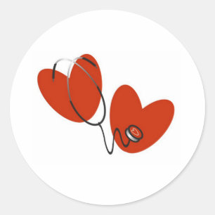 Corações e etiquetas do estetoscópio