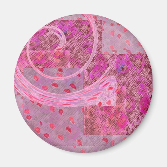 corações e flores imã de geladeira (Frente)