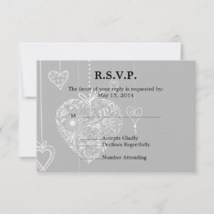 Corações elegantes que Wedding RSVP
