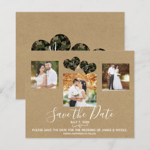Corações em Camuflagem Rústica Foto Casamento Salv