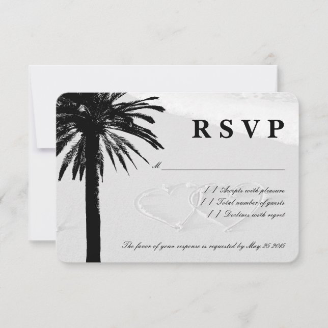 Corações em cartões de casamento RSVP | Tema da pr (Frente)