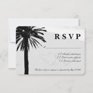 Corações em cartões de casamento RSVP Tema da pr