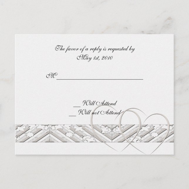 Corações Envolvidos no Cartão de Resposta de Prata (Frente)