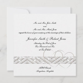 Corações Envolvidos no Convite para Casamento de P