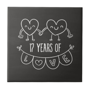 Corações Gift Chalk do 17.º Aniversário