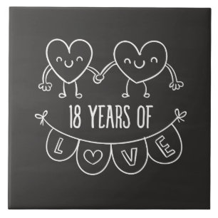 Corações Gift Chalk do 18º aniversário