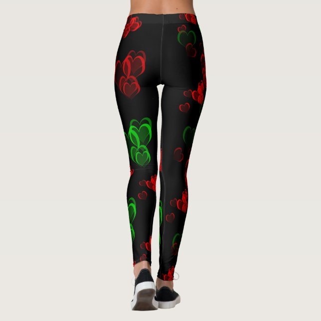 corações Leggings moderno padrão de tendências ele (Verso)