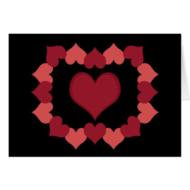 Corações no cartão preto (Frente Horizontal)