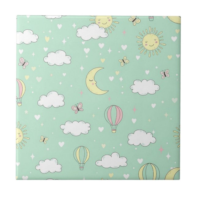 Corações Pastéis e Nuvens Sonho em Aquarela (11) (Frente)