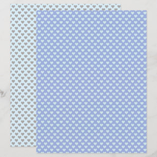 Corações Pequenos Pastel Cinza Azul Papel-papa