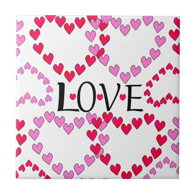 Corações Pequenos Rosa Vermelho AMOR (Frente)